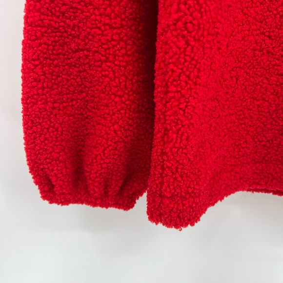 LOFT Sherpa snap collar red pullover - Picture 7 of 11